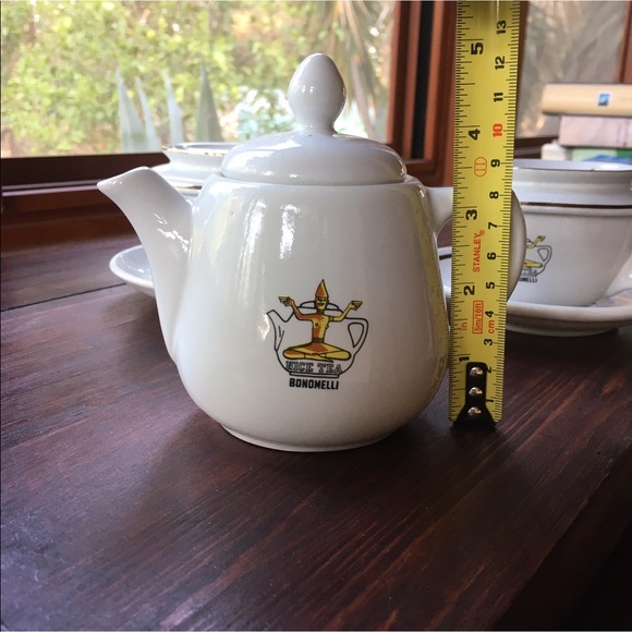 Vintage Bonomelli Teapot & 2 Teacups saucers and lids - Picture 4 of 12